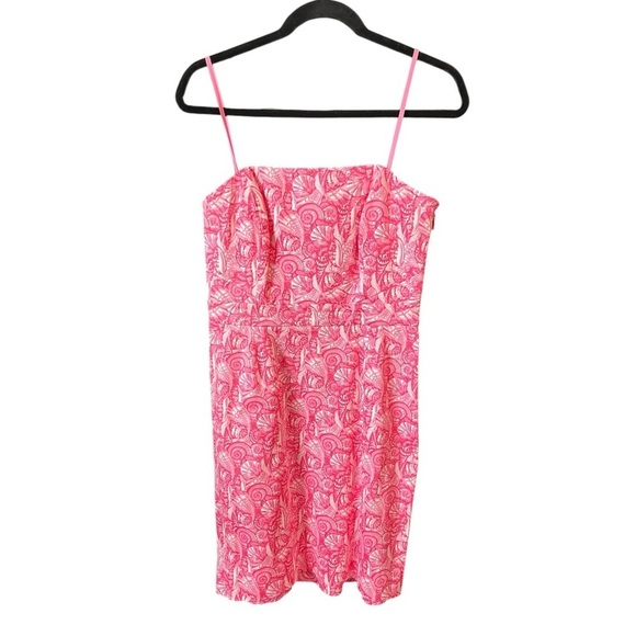 Vineyard Vines Pink Shells Allover Strapless Dress Sz 4 - Picture 3 of 6